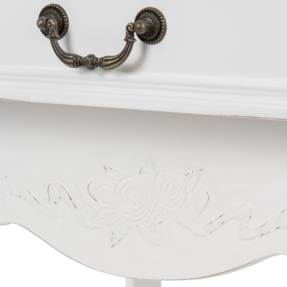 Romantischer Beistelltisch AMORE weiss B55cm Nachttisch