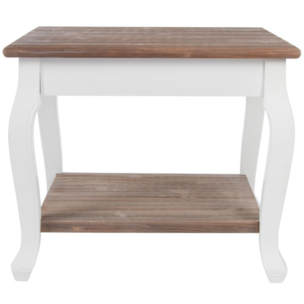 Landhaus Couchtisch mit Ablage ADRIA weiss-braun 55cm