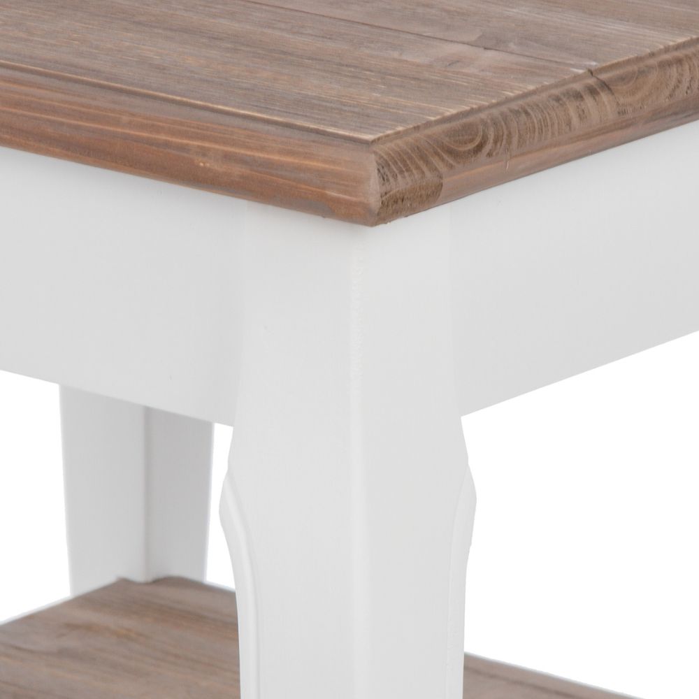 Landhaus Couchtisch mit Ablage ADRIA weiss-braun 55cm