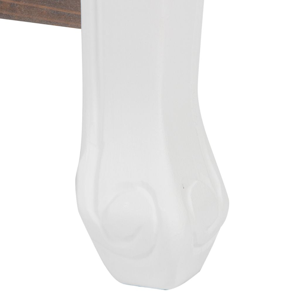 Landhaus Couchtisch mit Ablage ADRIA weiss-braun 55cm