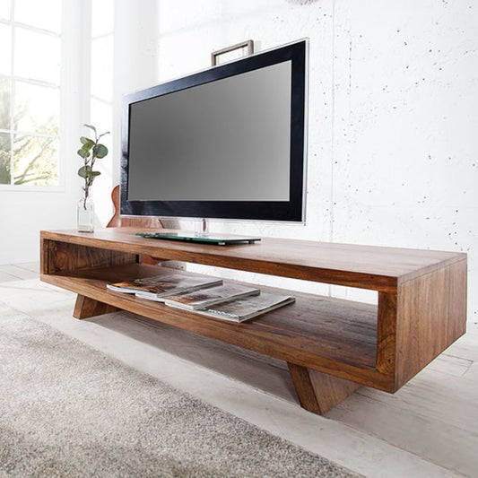 Puristischer Couchtisch SHIVA ca.110cm Sheesham TV-Board