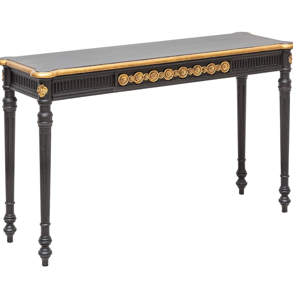 Barocker Konsolentisch KINGDOM 125cm schwarz gold