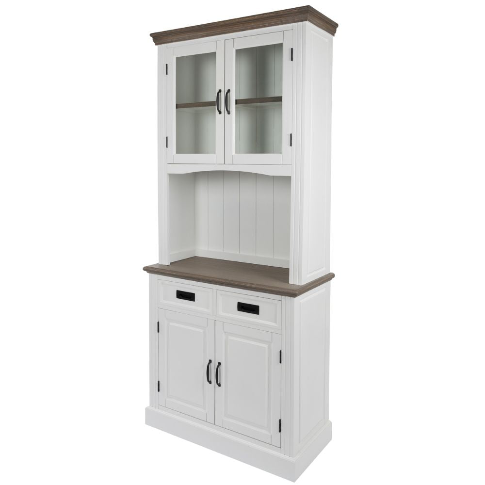 Edler Landhaus Buffetschrank CHALET 208cm weiss-braun