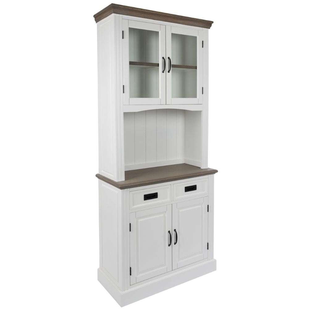 Edler Landhaus Buffetschrank CHALET 208cm weiss-braun