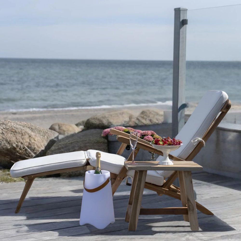 Klassischer Teak 4-Positionen-Liegestuhl RELIFE Deckchair Lounge