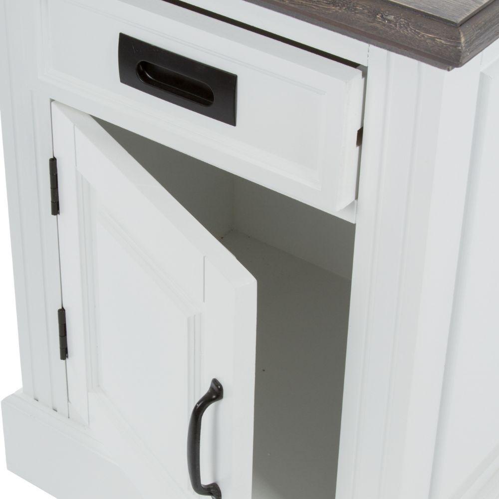 Edle Landhaus Kommode CHALET 64cm weiss-braun Nachtschrank