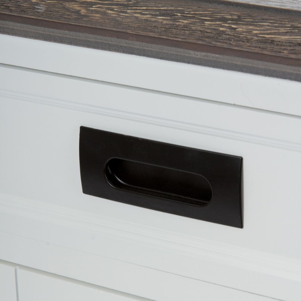 Edler Landhaus Esstisch CHALET 150cm weiss-braun 4 Schubladen