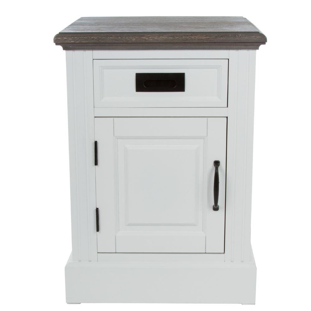 Edle Landhaus Kommode CHALET 64cm weiss-braun Nachtschrank
