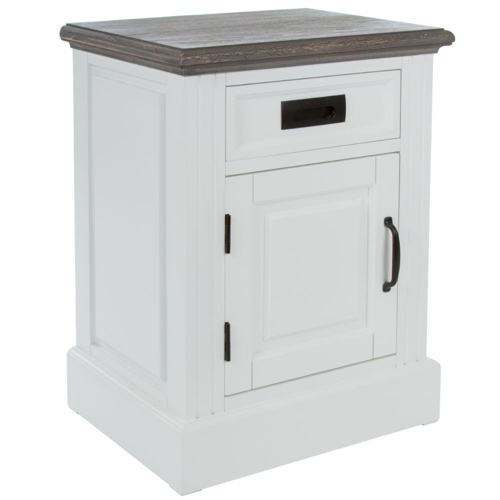 Edle Landhaus Kommode CHALET 64cm weiss-braun Nachtschrank