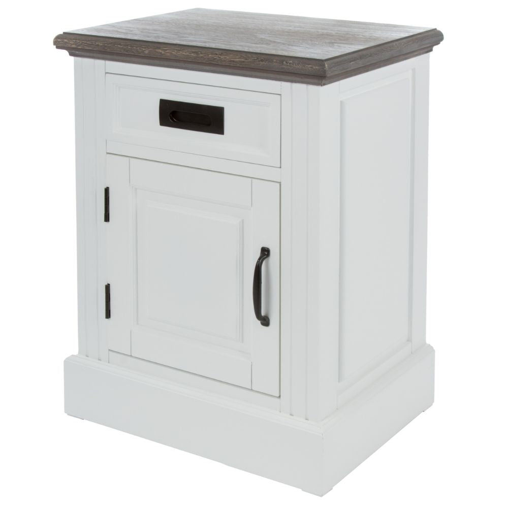 Edle Landhaus Kommode CHALET 64cm weiss-braun Nachtschrank