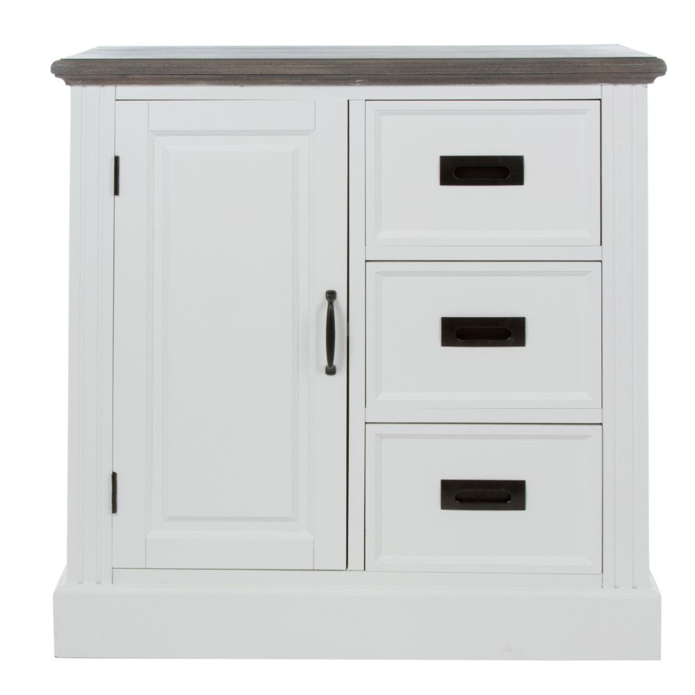 Edle Landhaus Kommode CHALET 85cm weiss-braun