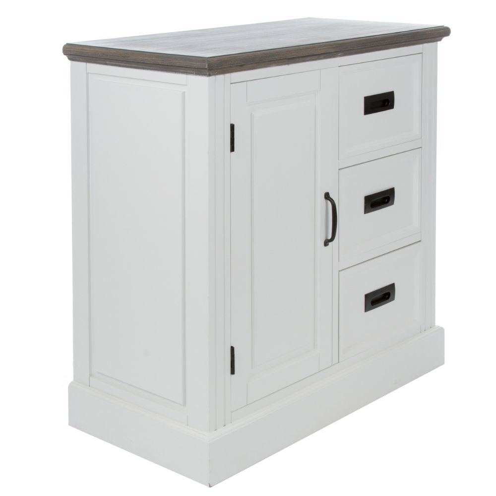 Edle Landhaus Kommode CHALET 85cm weiss-braun
