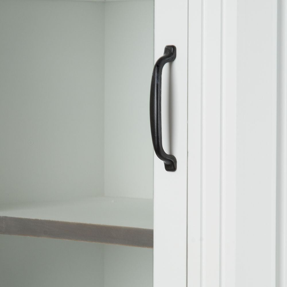 Edler Landhaus Vitrinen-Schrank CHALET 180cm weiss-braun