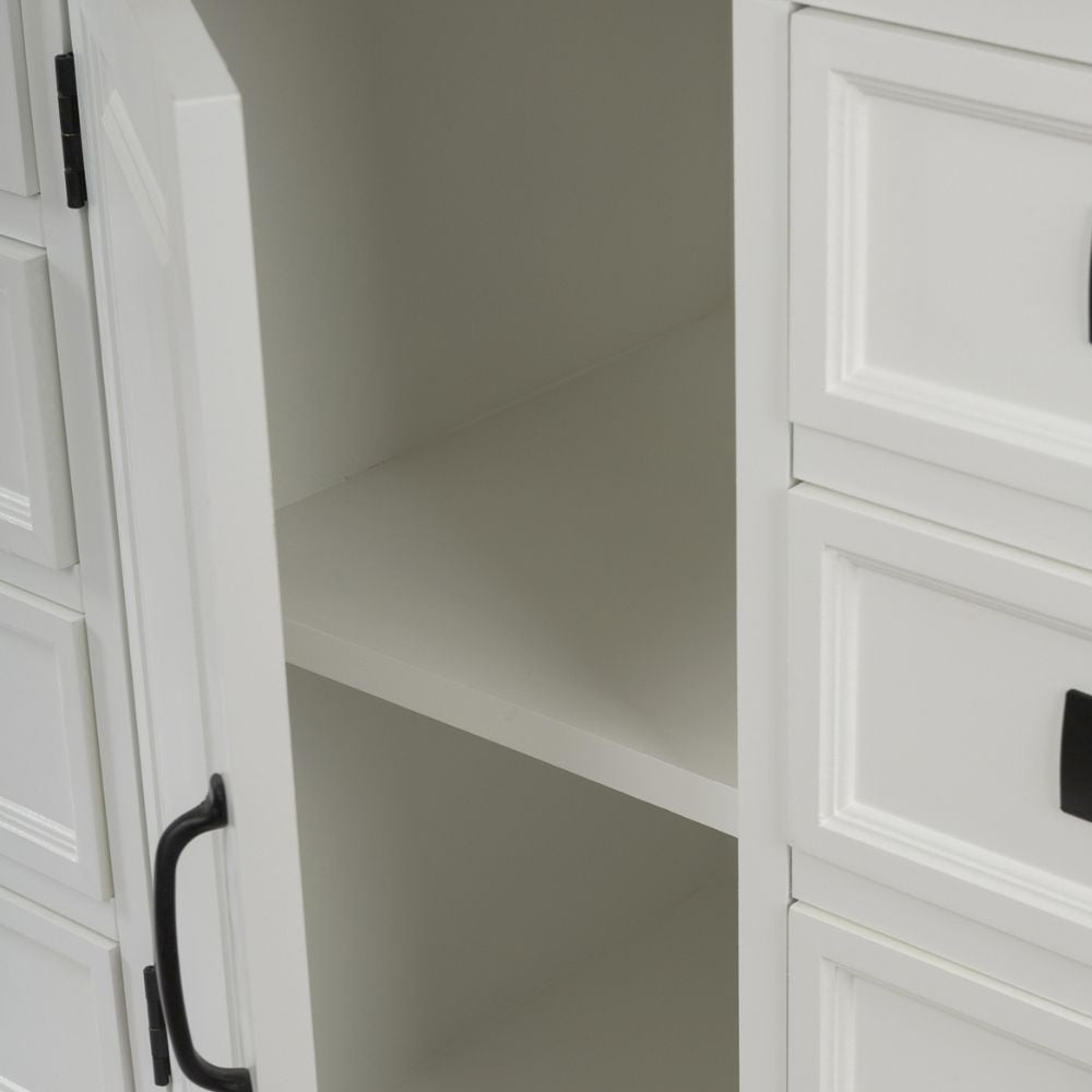 Edles Landhaus Sideboard CHALET 115cm weiss-braun Kommode