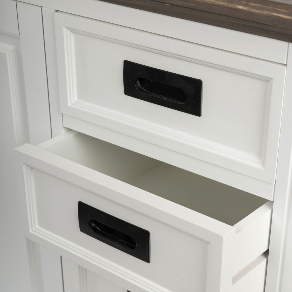 Edles Landhaus Sideboard CHALET 115cm weiss-braun Kommode