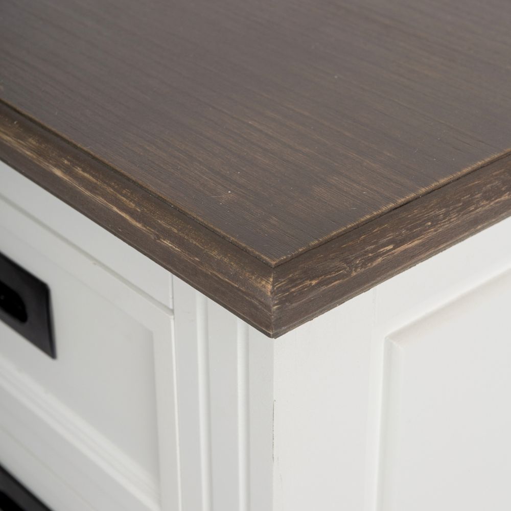 Edles Landhaus Sideboard CHALET 115cm weiss-braun Kommode