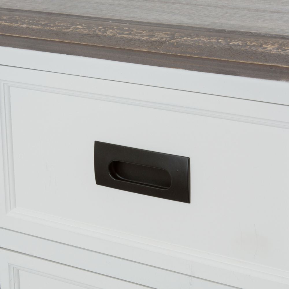 Edle Landhaus Kommode CHALET 130cm weiss-braun Highboard