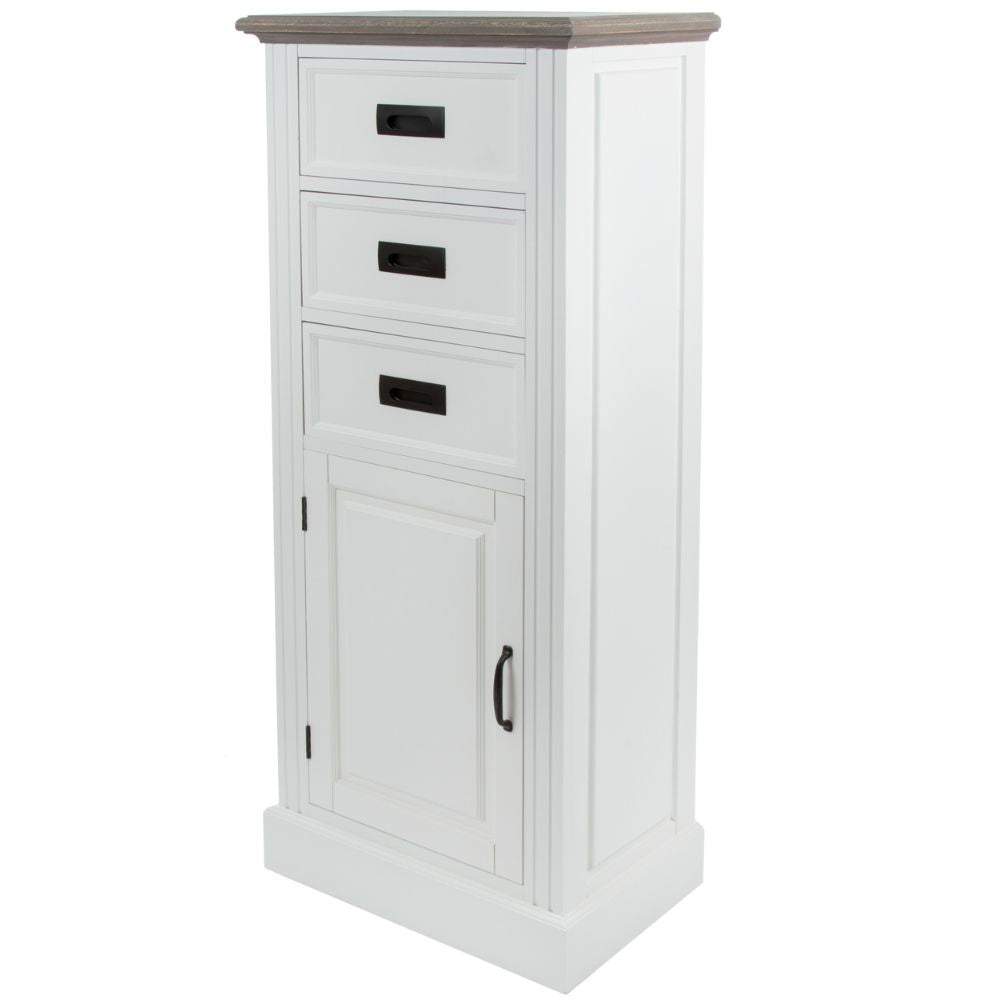 Edle Landhaus Kommode CHALET 130cm weiss-braun Highboard