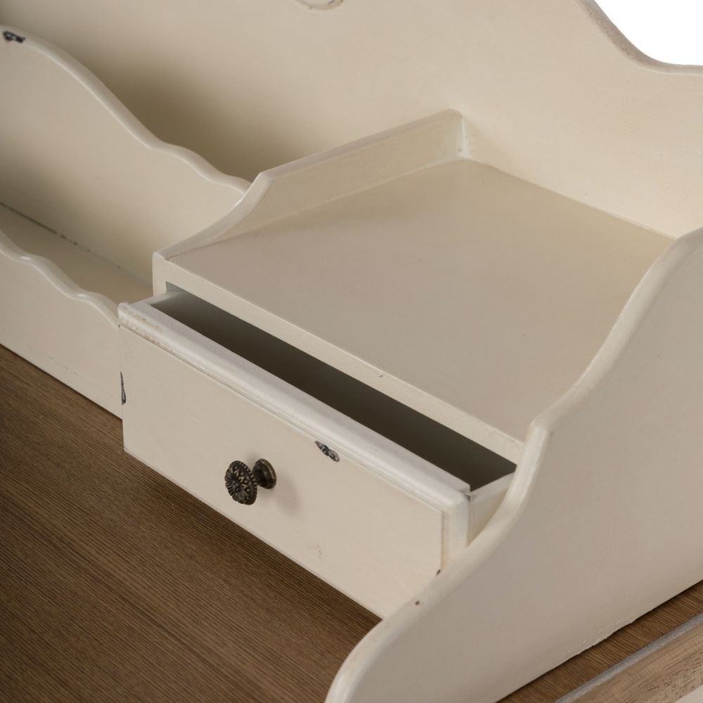 Romantischer Schreibtisch VERSAILLES 90cm antik-weiss Sekretär