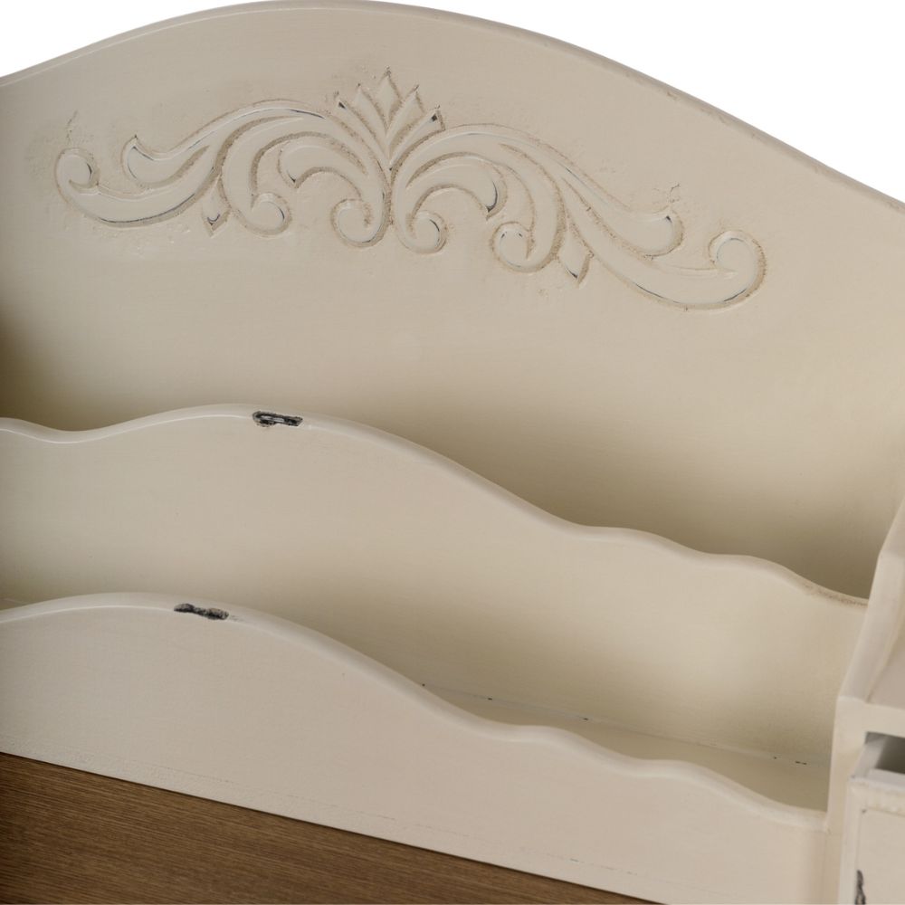 Romantischer Schreibtisch VERSAILLES 90cm antik-weiss Sekretär