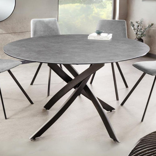 Design Esstisch AMICA 120cm anthrazit Beton-Optik Keramik
