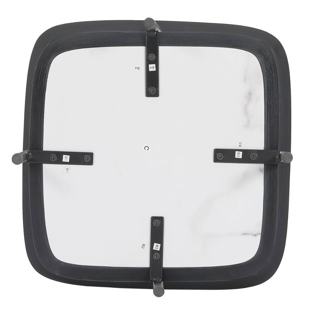 Design Beistelltisch MARMOL 55cm weiss-schwarze Marmor-Optik