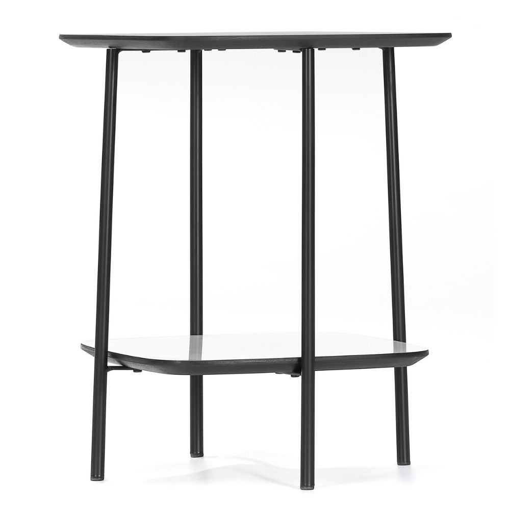 Design Beistelltisch MARMOL 55cm weiss-schwarze Marmor-Optik
