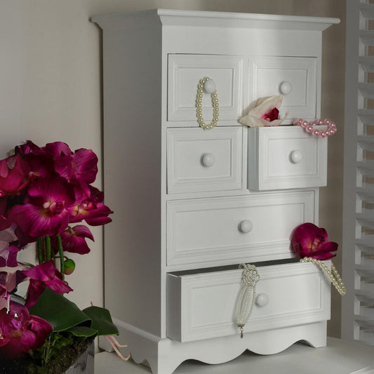 Romantische Mini-Kommode PATRIZIA weiss 55cm Landhaus