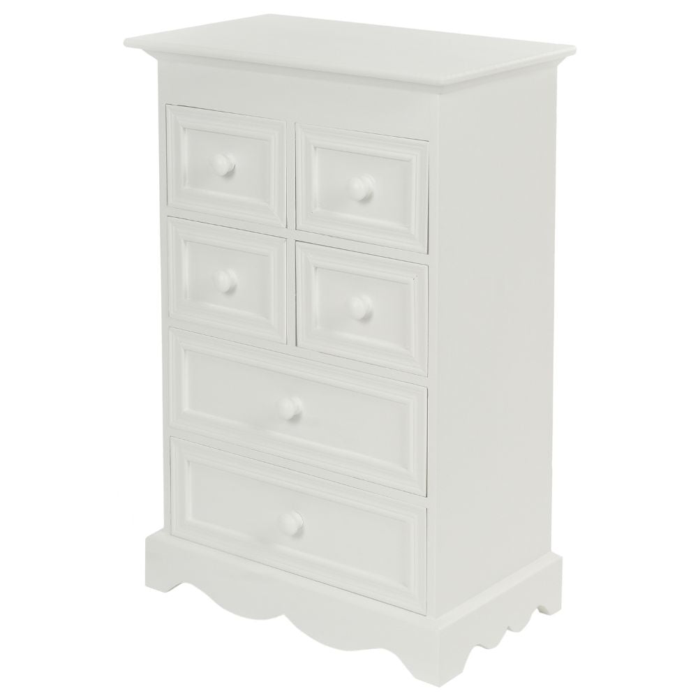 Romantische Mini-Kommode PATRIZIA weiss 55cm Landhaus