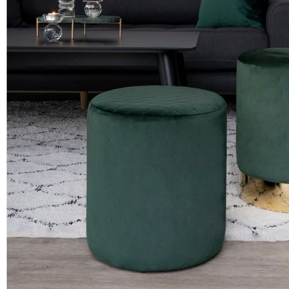 Eleganter Hocker BILUND grün Samt