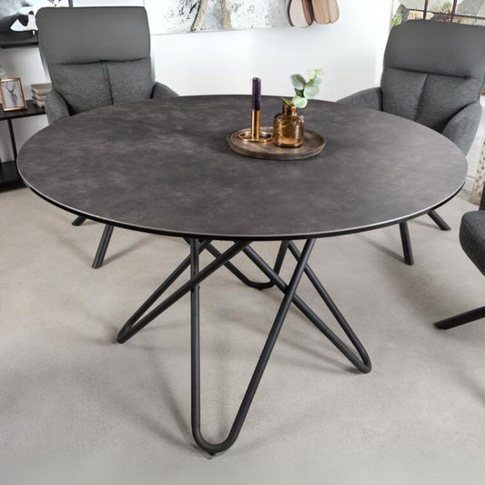 Eleganter Esstisch PARMA 120cm anthrazit Keramik Made-in-Italy