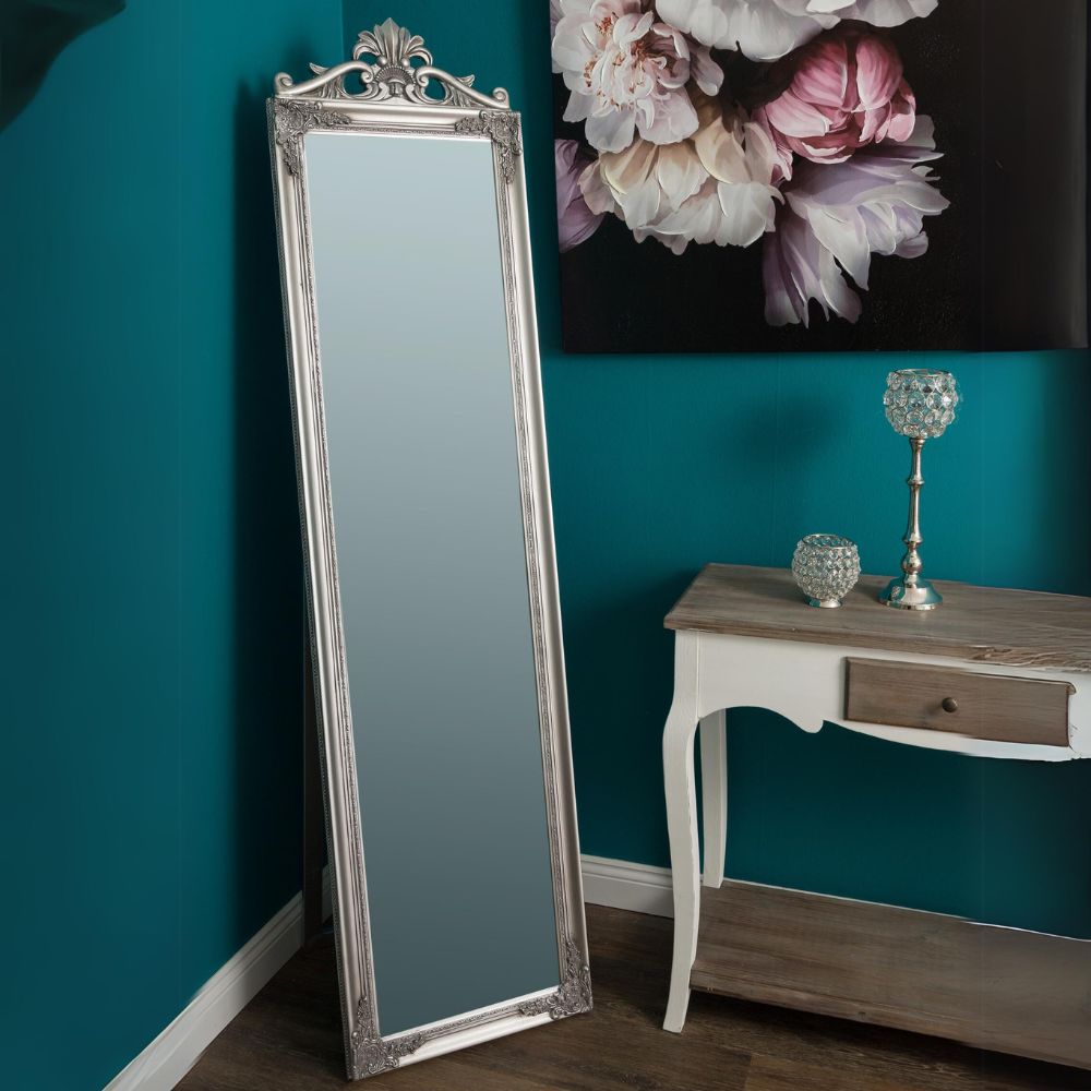 Barock-Standspiegel XENAS 180x45cm Silber