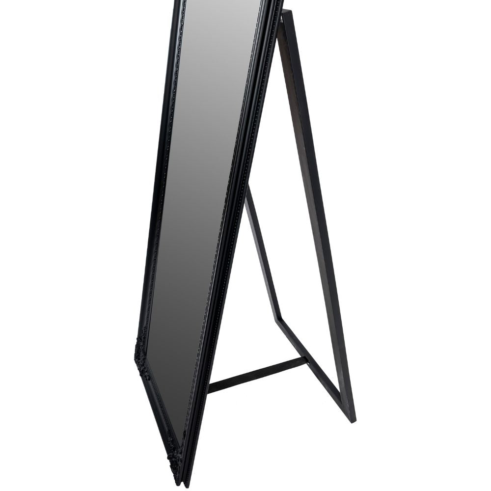 Barock Standspiegel XENAS 180x45cm Schwarz