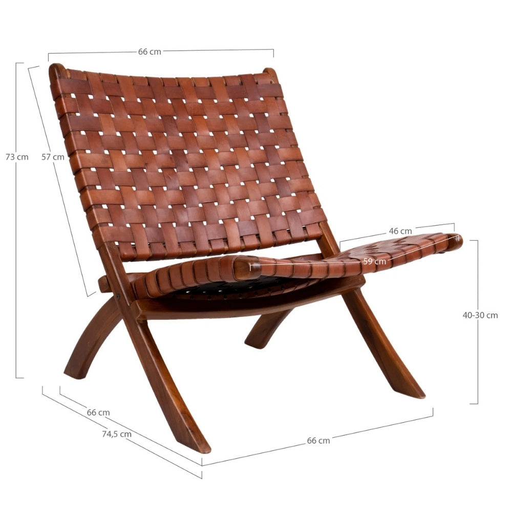 Lounge Leder Klapp-Stuhl ANO braun