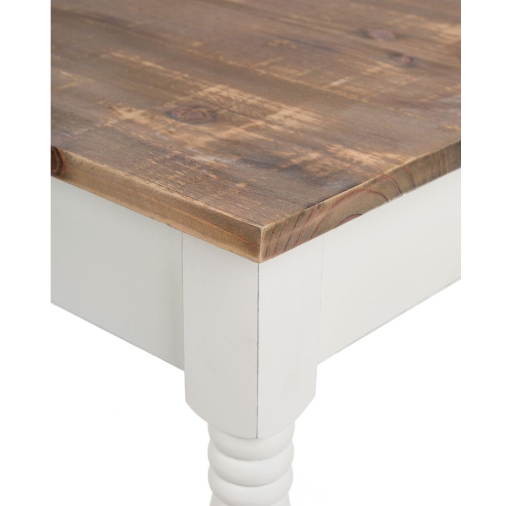 Landhaus Esstisch COUNTRY 80x80cm weiss-braun Küchentisch