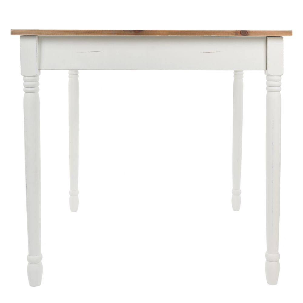 Landhaus Esstisch COUNTRY 80x80cm weiss-braun Küchentisch