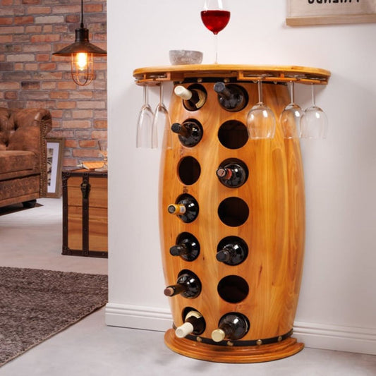 Flaschenregal BOTELLA 84cm natur Weinfass Pienienholz