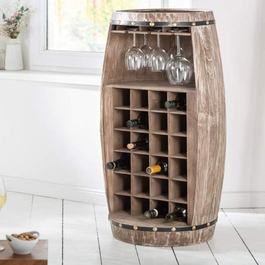 Flaschenregal BOTELLA 97cm natur Weinfass Pienienholz