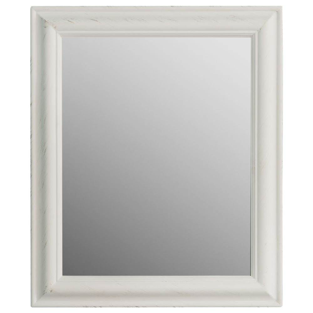Vintage Spiegel FONDA Weiss-Antik 62x52cm Facettenschliff