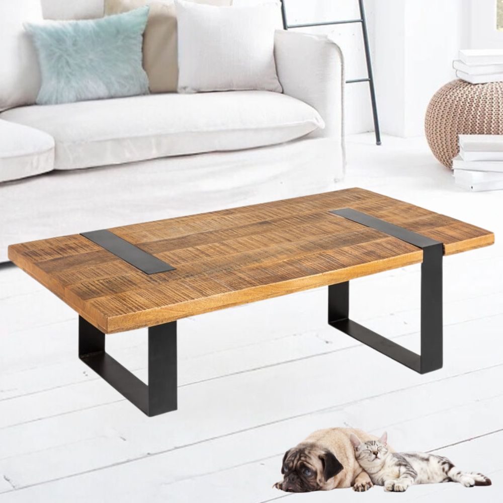 Massiver Couchtisch ARTE-PLUS 100cm natural Mango-Holz