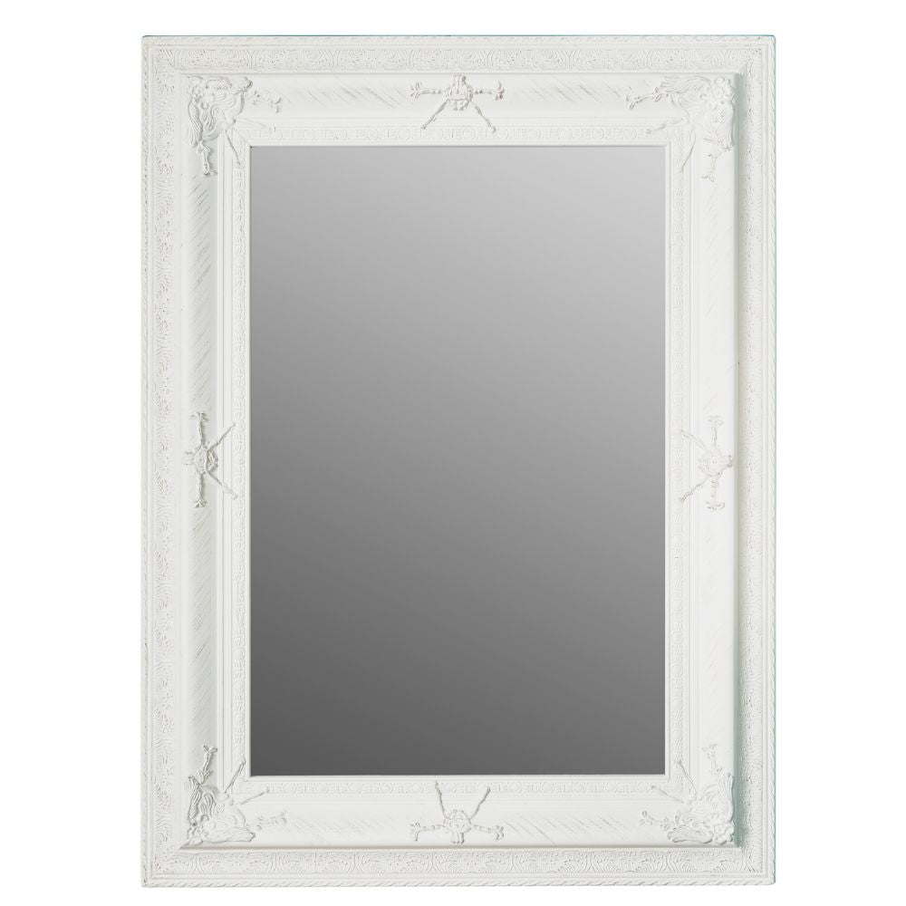 Barock Spiegel AMPIO antik-weiss 120x90cm Wandspiegel Holzrahmen