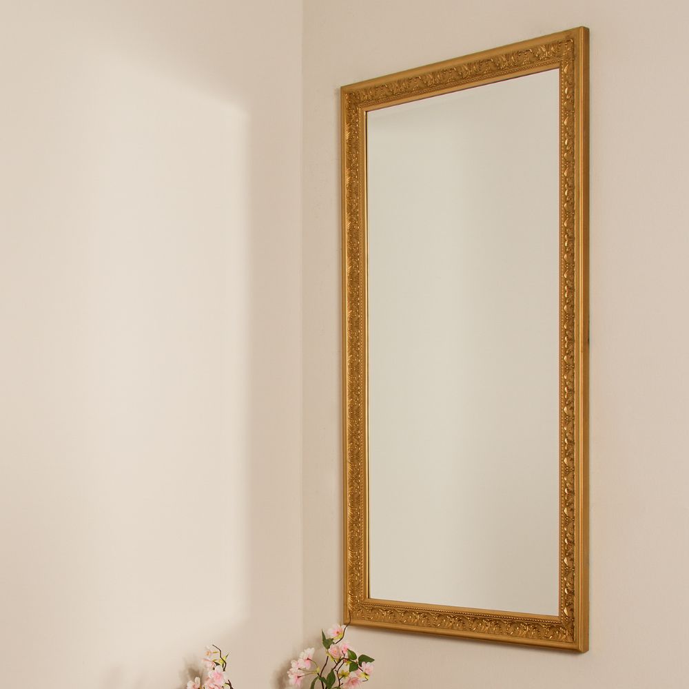 Traumhafter Spiegel FIORAL 132x72cm antik-gold Facette