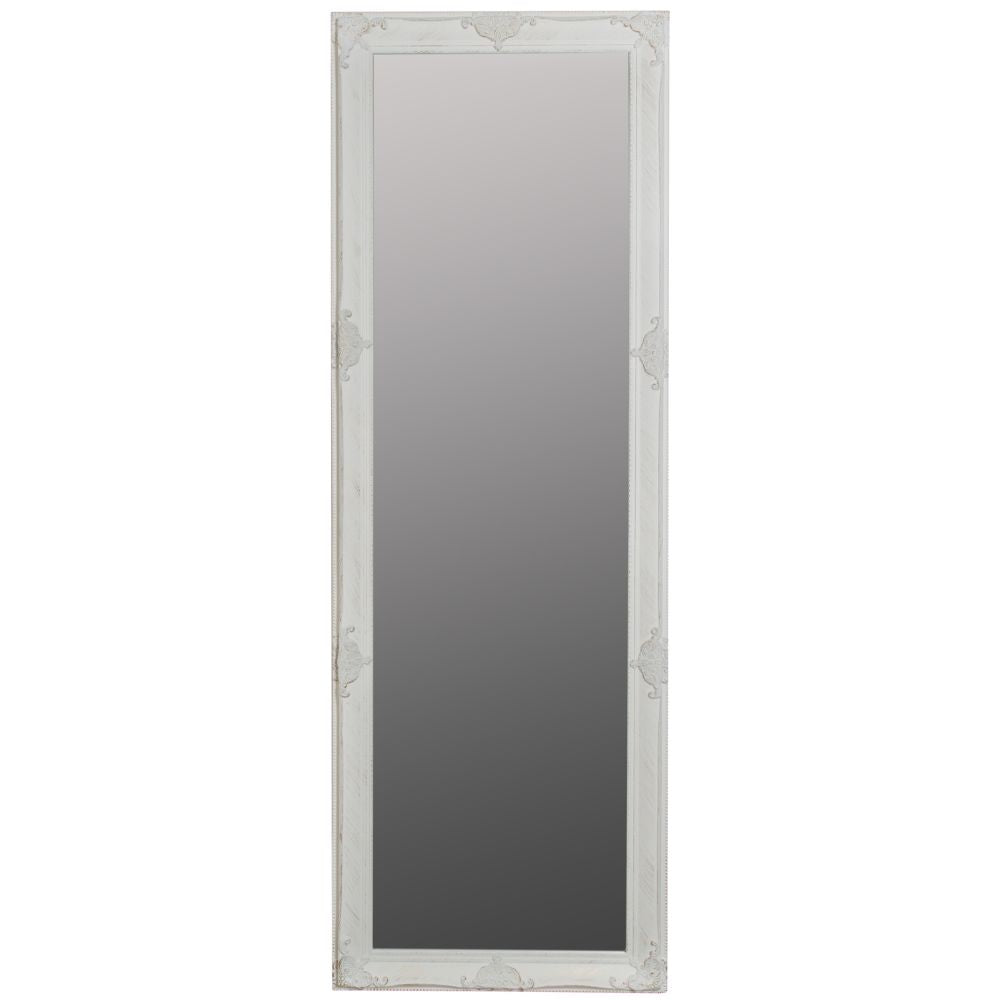 Stilvoller Spiegel GRANDE 190x65cm antik-weiss Barockstil Facette