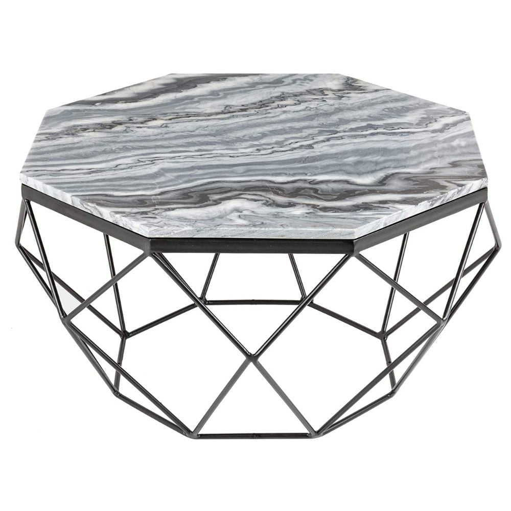 Exklusiver Couchtisch BIJOUX ca.70cm grau Marmor