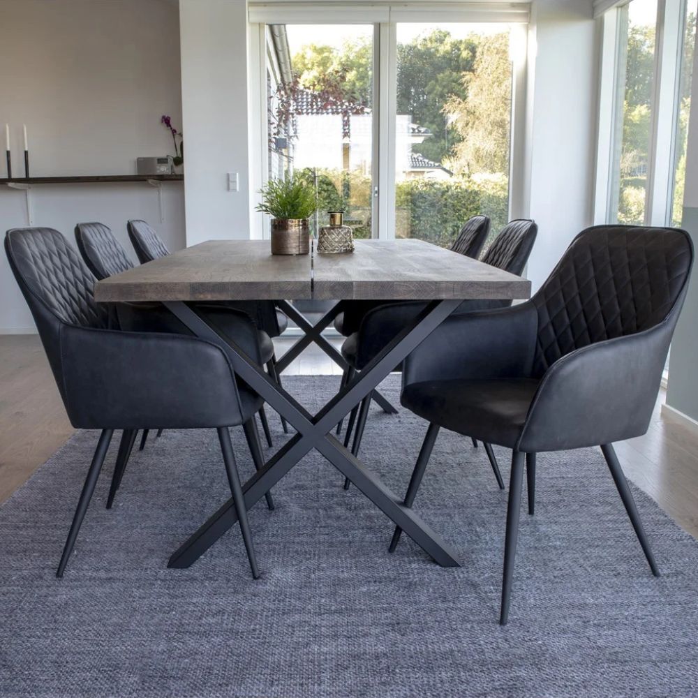 2er Set - Eleganter Stuhl BORA dungelgrau