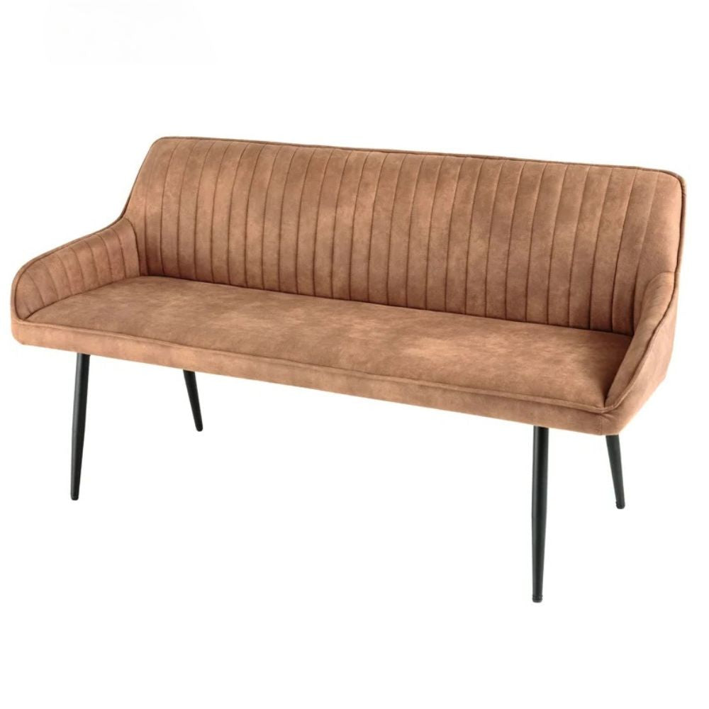 Elegante Sitzbank MILAN ca.160cm Mikrofaser vintage-braun Armlehnen