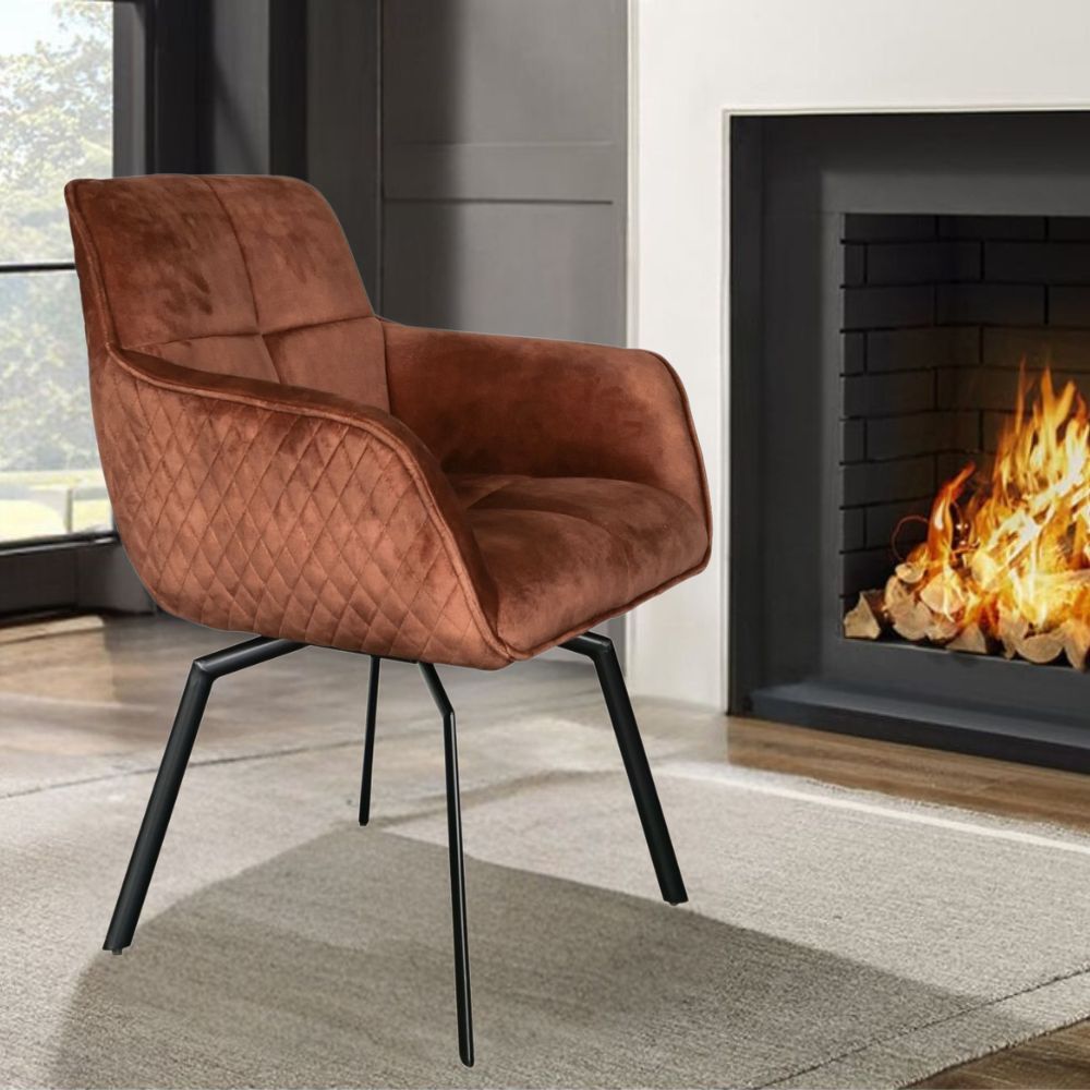 Exquisiter Drehstuhl 360° + Return-Funktion SPLENDID bronze Samt
