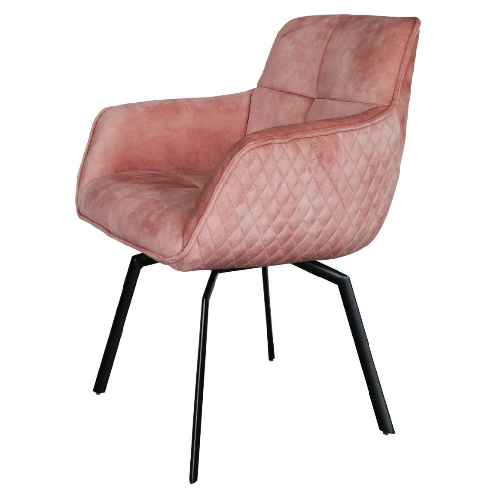 Exquisiter Drehstuhl 360° + Return-Funktion SPLENDID rose Samt