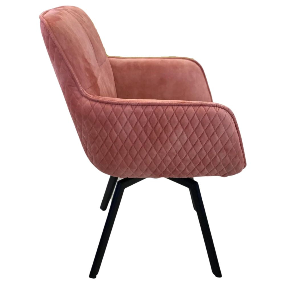 Exquisiter Drehstuhl 360° + Return-Funktion SPLENDID rose Samt