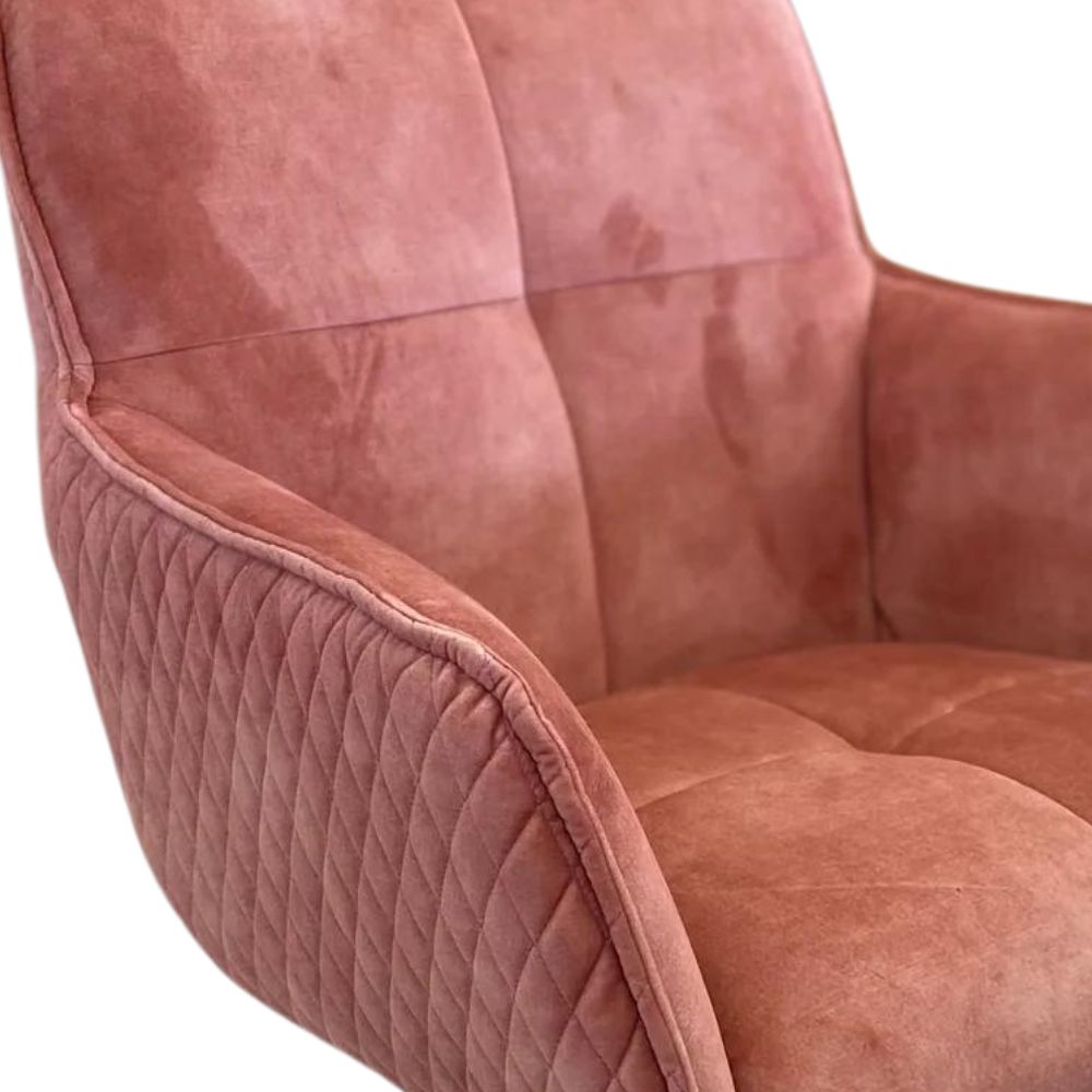 Exquisiter Drehstuhl 360° + Return-Funktion SPLENDID rose Samt